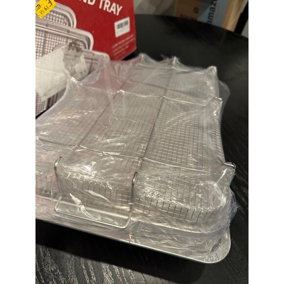 6-Piece Stainless Steel Oven Air Fryer Basket & Tray Set - 3 Sizes NIB - Picture 6 of 10